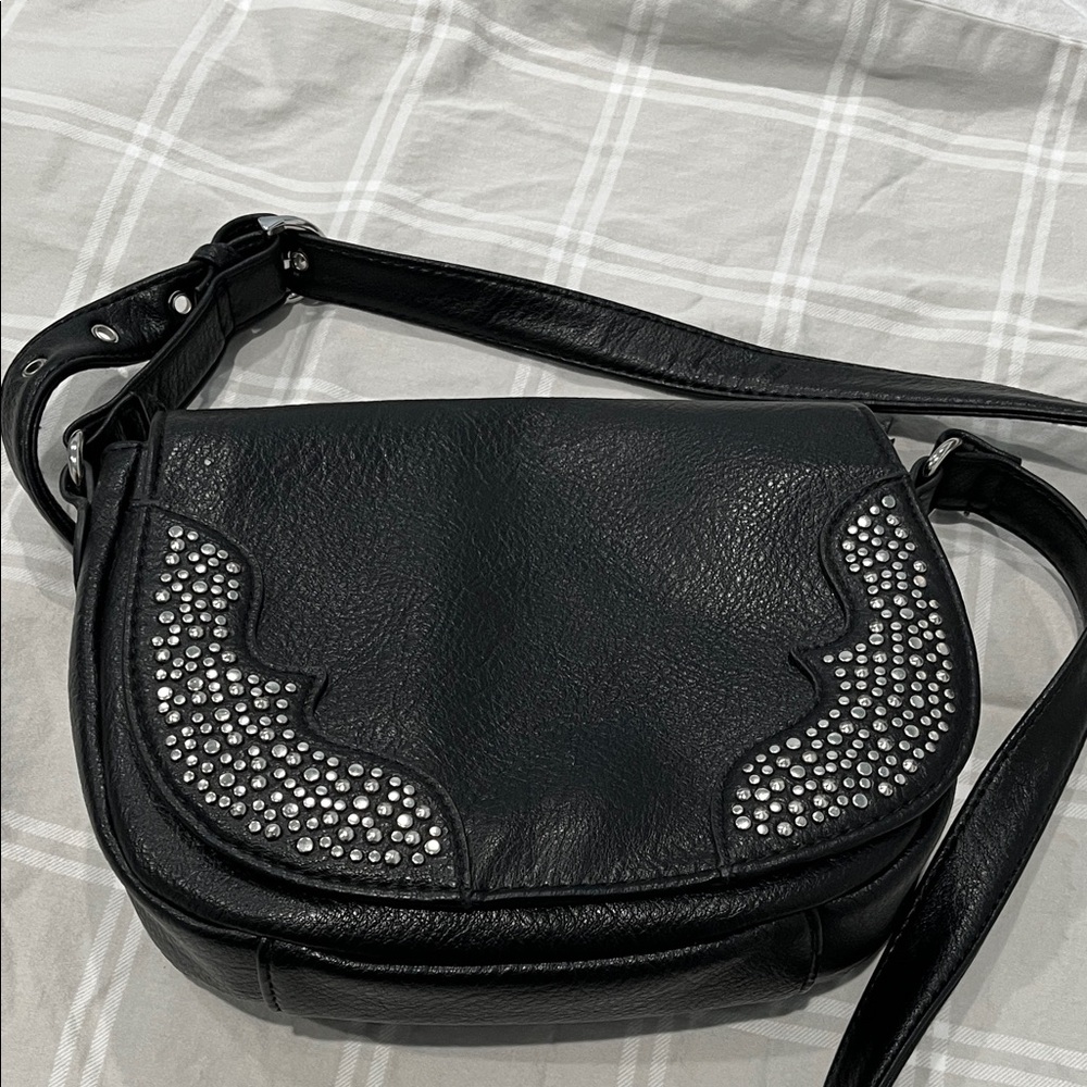 Jessica Simpson Black Studded Crossbody Bag - Picture 7 of 8
